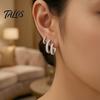 Серебряные круглые серьги-кольца с цирконами 3 шт., Элегантный набор серег-гвоздиков полностью из циркония, Маленькое кольцо для пирсинга хряща уха, Гипоаллергенные ювелирные изделия из меди, Подарок