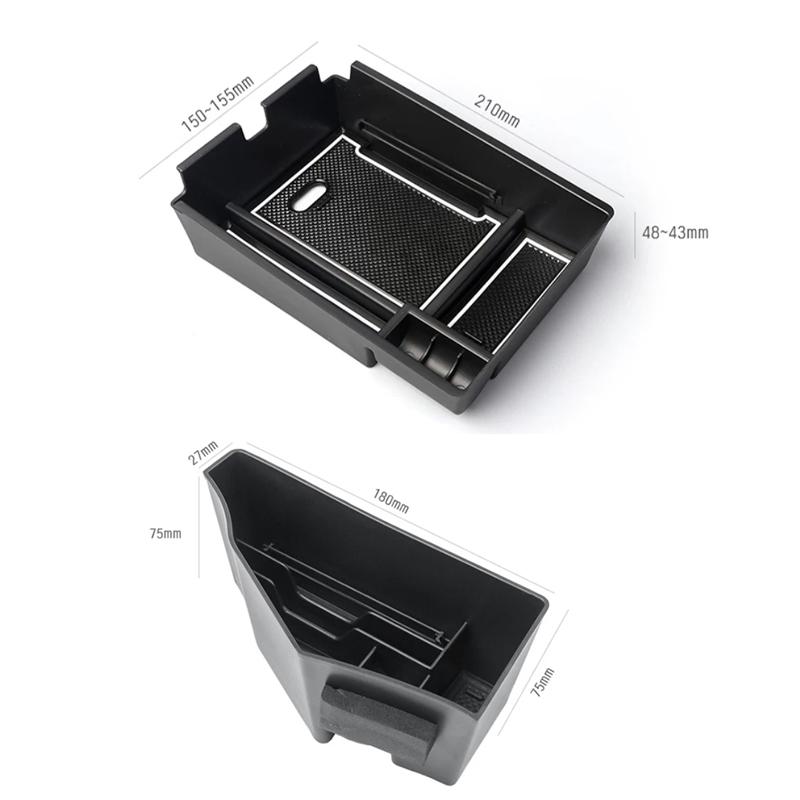 Car Storage Box for Kia Sportage 5 NQ5 2025~2027 2026 Rubber Mat ABS Armrest Central Console Tidying Organizer Tray Accessories