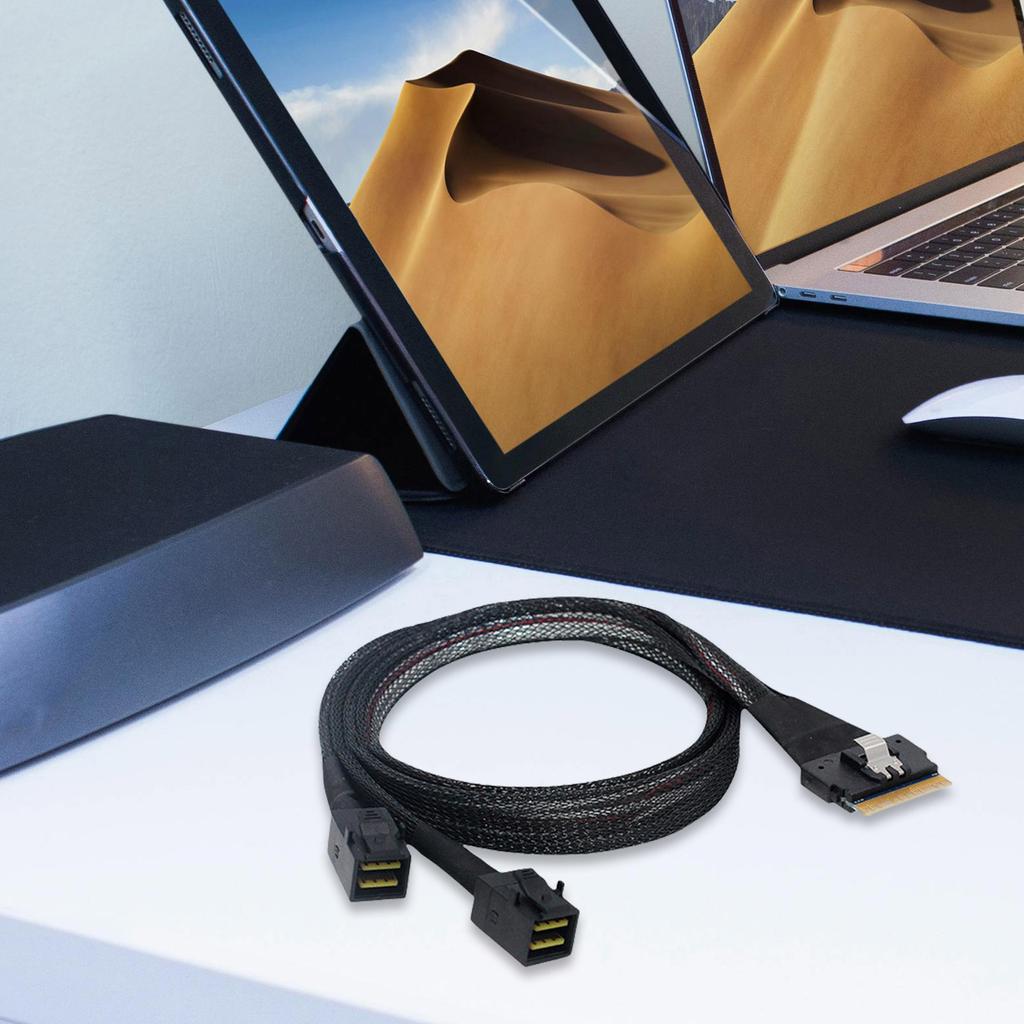 Кабель передачи данных SFF-8654 8i to Dual SFF-8643 поддерживает SLIM SAS4.0 Fast Speed для подключения к серверу и хранилищу данных