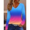 Spring and Autumn Casual V-neck Long Sleeved Women's Clothing