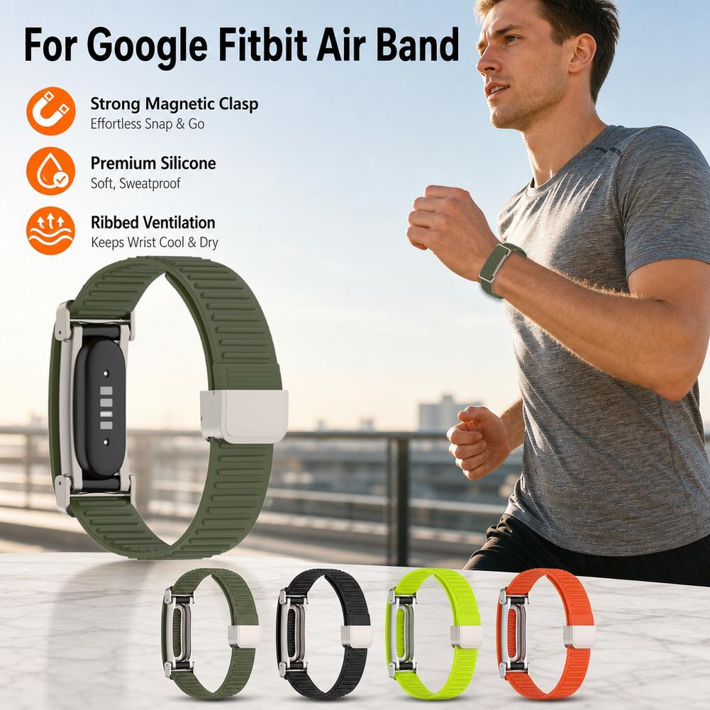 Для Google Fitbit Air Силиконовый ремешок Браслет Высокая эластичность Магнитная застежка Силиконовый ремешок Запасная часть для беговых часов
