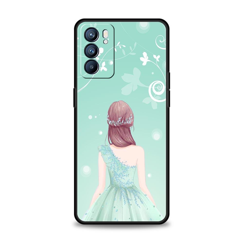 Модный красивый чехол-платье для девушки на вечер для Oppo Reno14 Reno13 Reno12 11 F 10 Find X5 X9 Pro A54 5G A53 A9 A78 4G A80 A98
