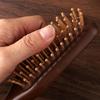 Golden Silk Sandalwood Narrow Air Bag Comb Gua Sha Scalp Massage Comb Quality Hair Comb