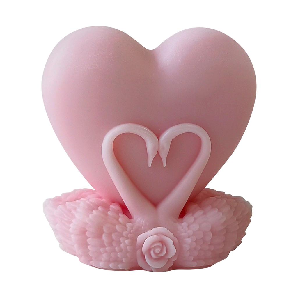 Многоцелевая очаровательная 3D-форма в виде сердца лебедя, прочная, портативная, для изготовления фигурок из смолы и гипса, для украшения дома