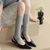 Thin Women Stockings Solid Color Long Knee High Socks Fashion Long Knee Sock  Women