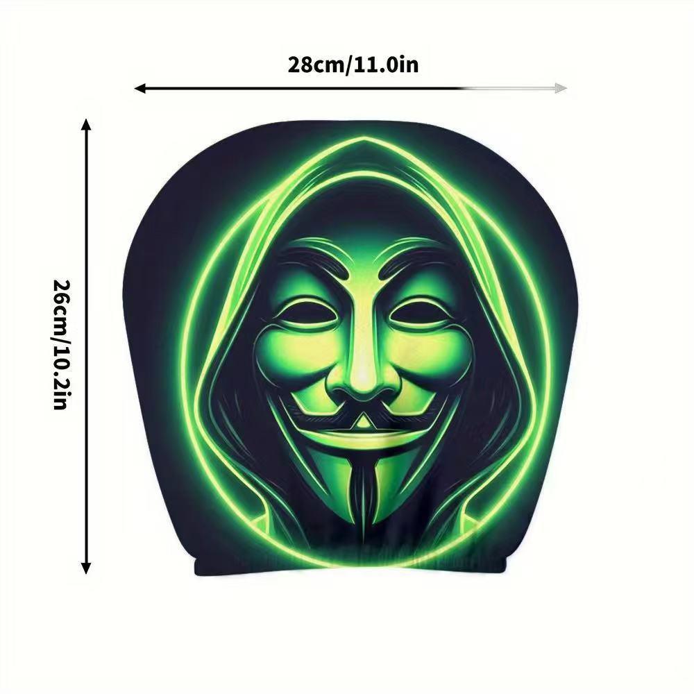 Halloween Face Printed Car Pillowcase Soft Comfortable Decorative Washable Polyester Fabric Cushion Cover Auto Seat Headrest