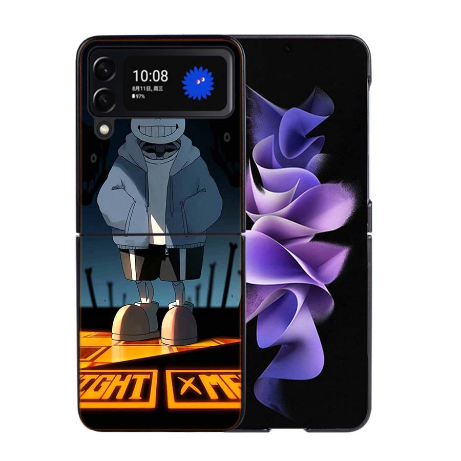 Чехол для телефона Undertale для Samsung Z Flip 7 6 5G Galaxy Z Flip4 Z Flip5 Z Flip3 Черный Жесткий ПК Корпус Защитная Крышка