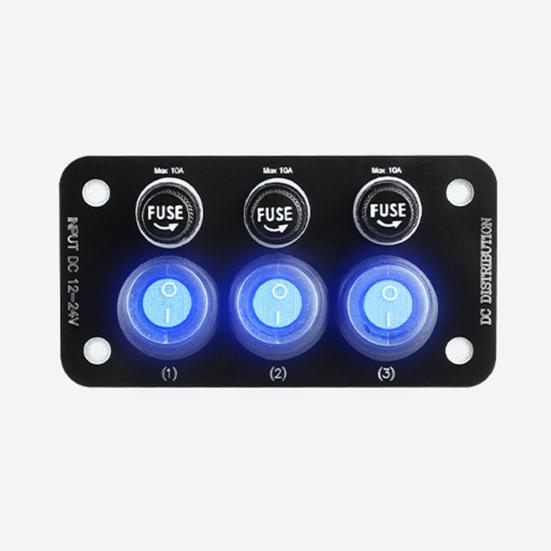 Панель тумблера 12 В-24 В, 3 кнопки, дизайн, водонепроницаемая, простая установка, управление питанием, лодка, грузовик