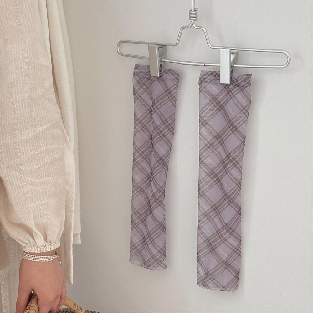Breathable Plaid Mesh Leg Warmers Thin Suncreen Foot Cover Fashion Leg Cover Summer