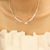 VINTAGEPINK Giselle Pearl Ribbon Silver Necklace [925 SV]