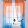 1 PCS Gradient Color Tulle Curtains for Living Room Bedroom Voile Curtains for Window Treatment Organza Panels Home Decor Drapes