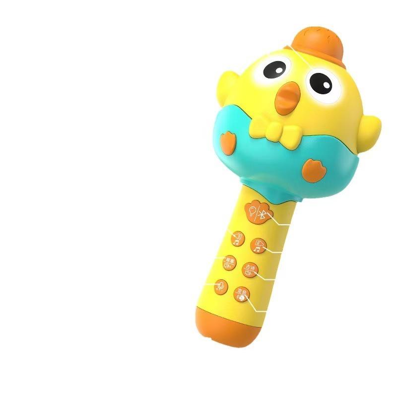 Детский милый микрофон-караоке с беспроводным Bluetooth и динамиком в виде цыпленка - Игрушка «Все в одном» для пения и музыки.