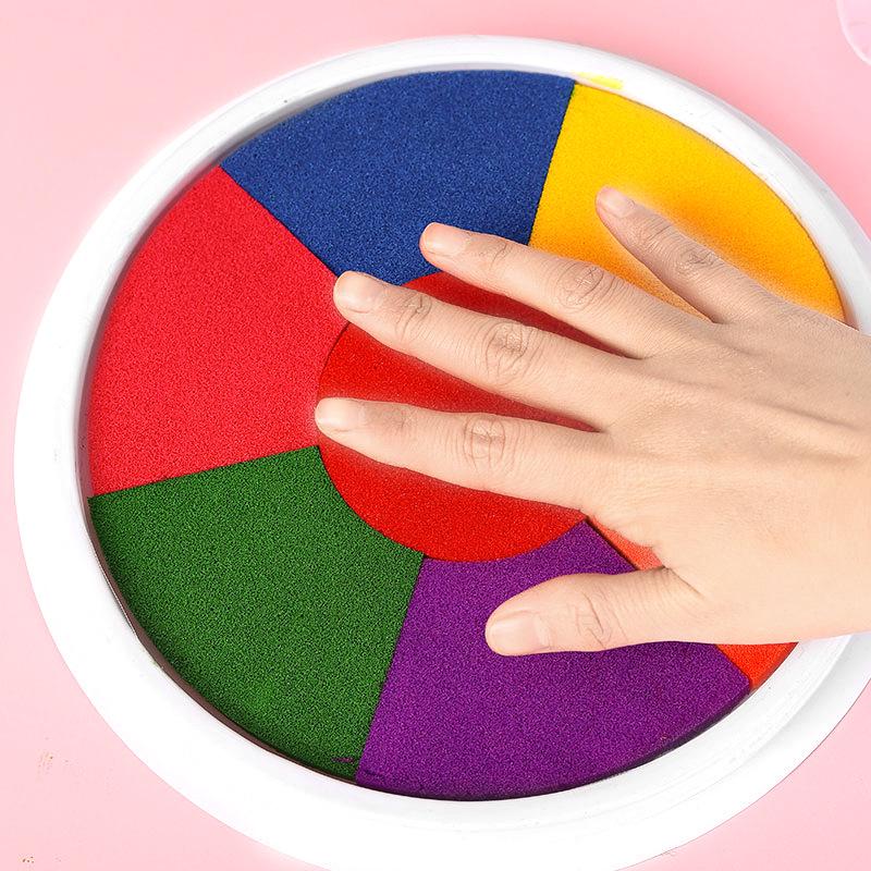 Multi-Color Washable Finger Paint Ink Pad for Children's Crafts and Graffiti Art