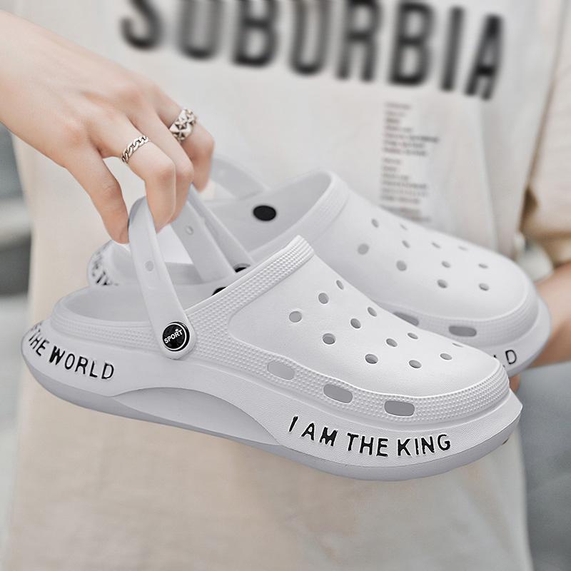 Мужские летние тапочки 2024 года, роскошные повседневные туфли на платформе для босых ног для мужчин, удобные мягкие пляжные сандалии для походов в сад