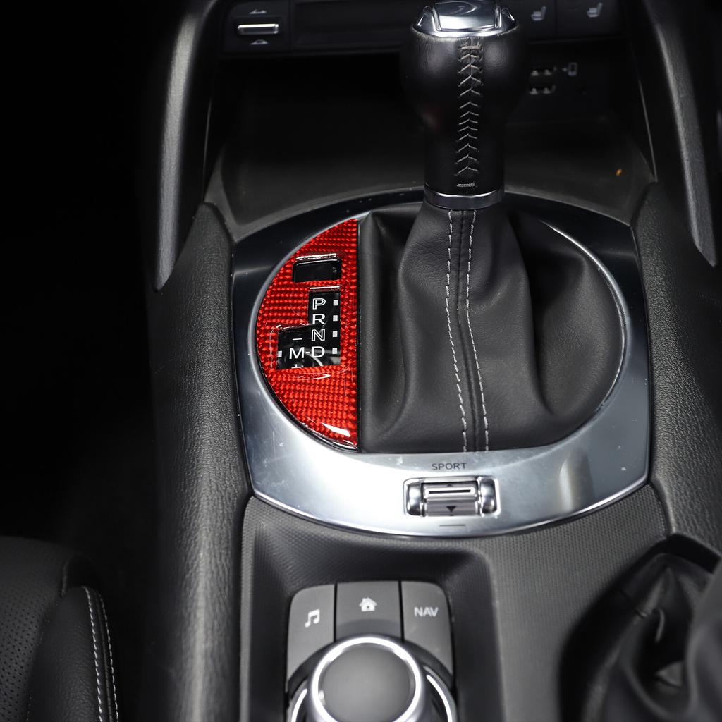 Red Carbon Fiber Center Shift Gear Panel Sticker For Mazda MX-5 Miata 2016-23