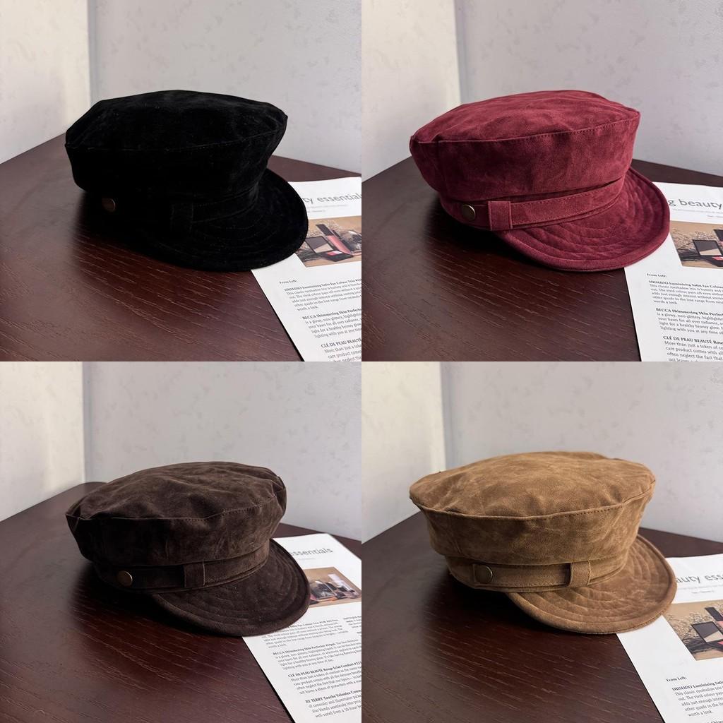 Beret Withsuede Vintage Fabric And Solid Color For Art And Lovers Fashion