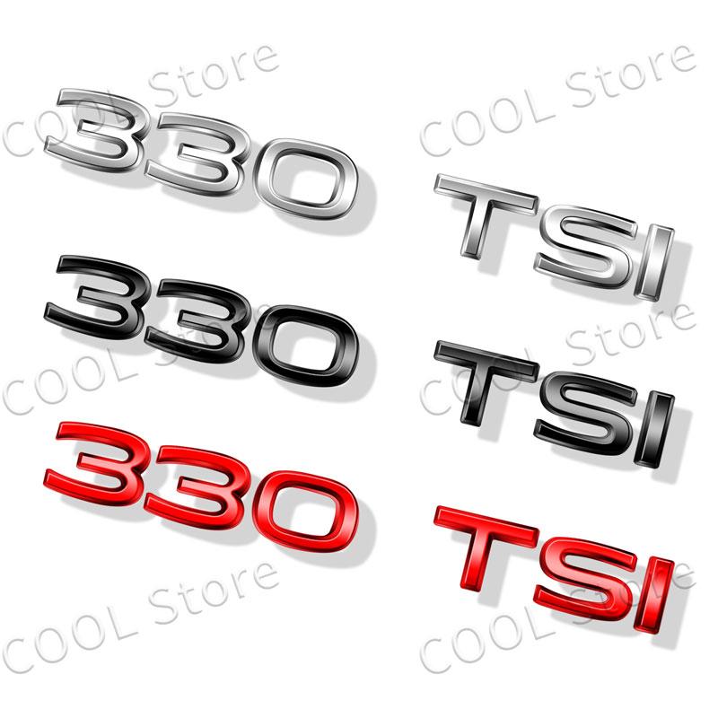 EPYFH1 1Pcs 3D Metal 230 280 300 330 380 TSI Fender Tail Car Logo Side Badge Rear Trunk Emblem Sticker For VW Golf Jetta Passat MK4 MK5