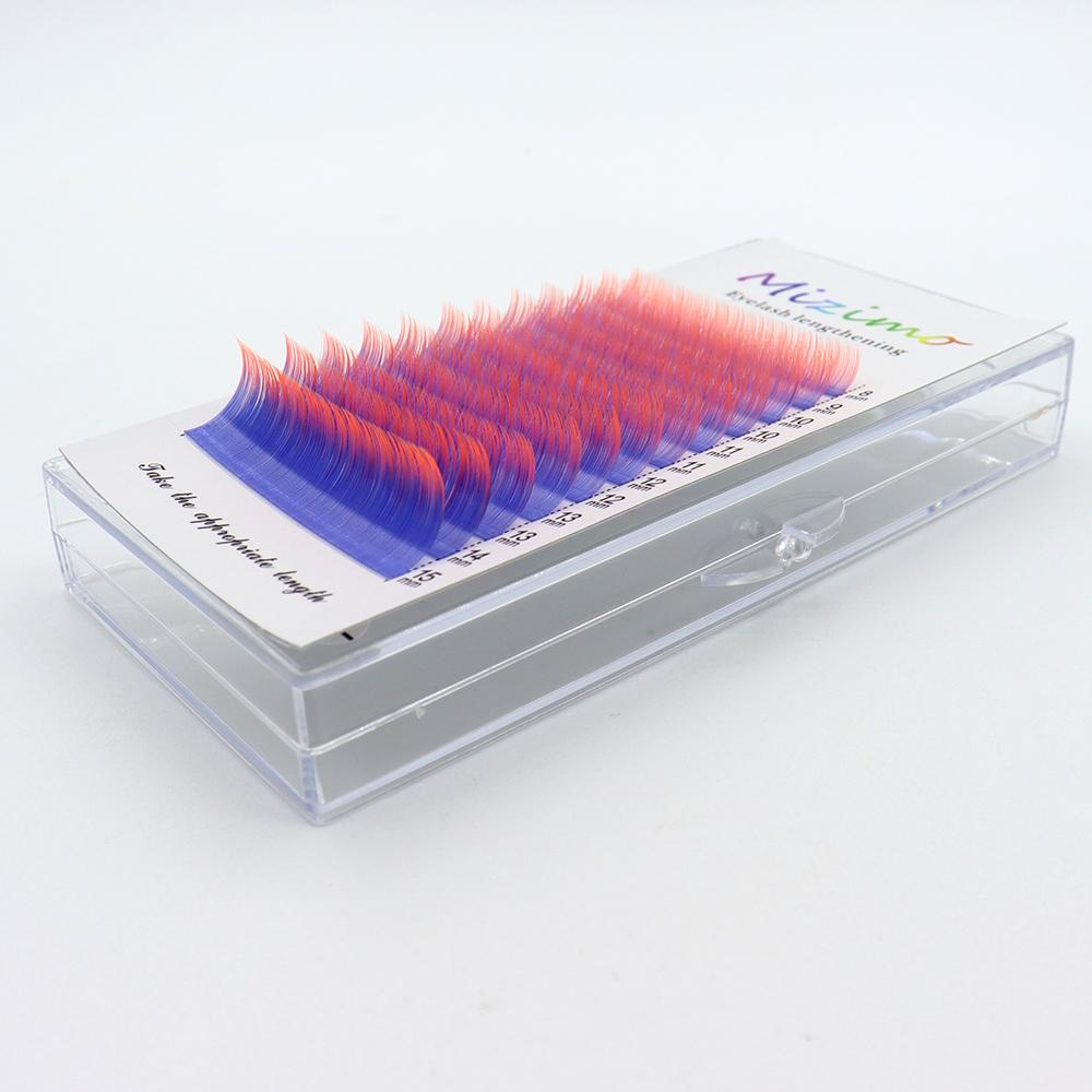 Color Grafting False Eyelashes 0.07 8-15mm Yellow, Blue, Bicolor, Bright Personality and a Few Hairs Extension Tool