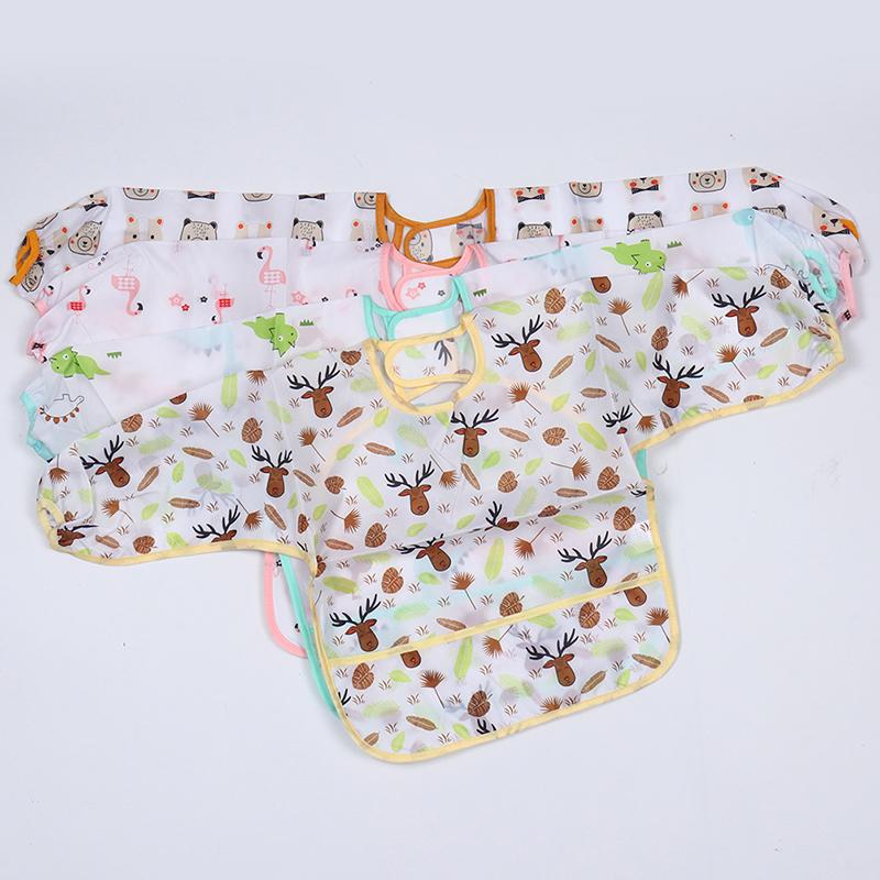 Детский водонепроницаемый комбинезон с длинным рукавом для кормления с нагрудником и карманом