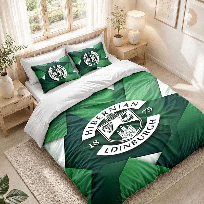 Комплект постельного белья 1 пододеяльник 2 наволочки Принт Hibernian FC Спальня Домашний декор