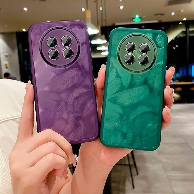 For Honor 200 Smart 5G 200 Lite Luxury Feather Glitter Soft Silicone Case for Honor X7C 4G X9C X60pro Lens Camera Protection Film Clear Bumper