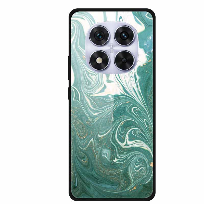 Закаленное Стекло Чехол Для Xiaomi Redmi Note 14 Pro 5G Задняя Крышка ПК Жесткий Ударопрочный Чехлы Пиво Мраморная Текстура Крутой Модный Funda
