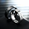 New Fashion Simple Design 316 Titanium Steel Men's Ring Couple Ring Alliance Black and White Wedding Ring Men's Ring Set