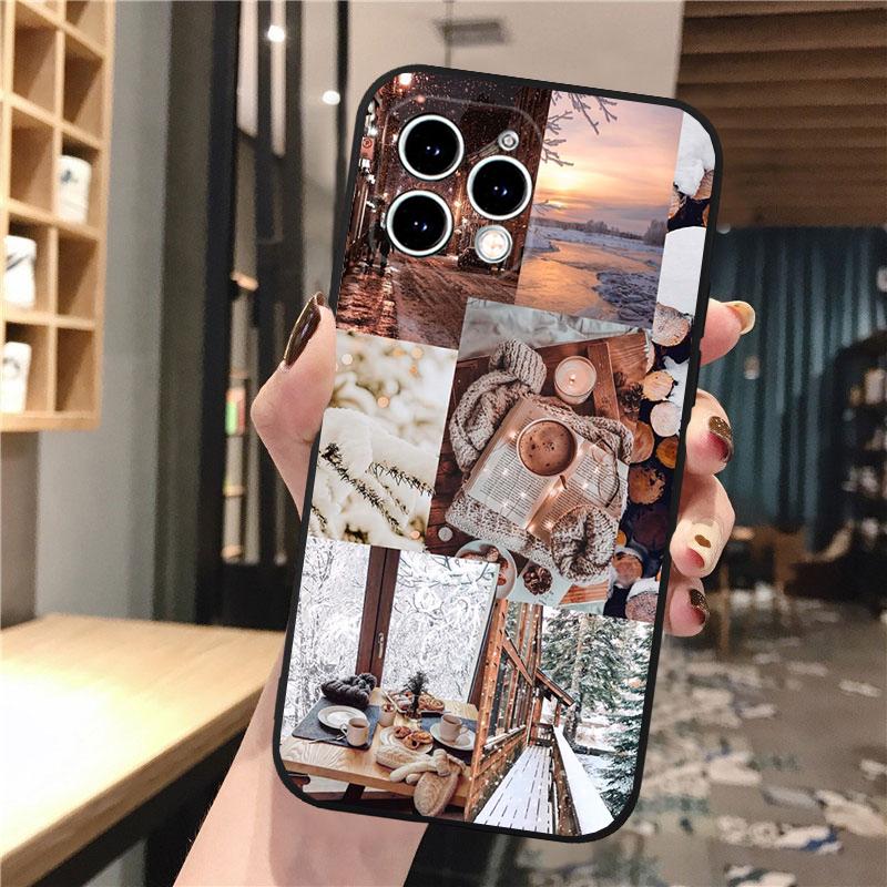 Phone Case Carcasa Funda For iPhone 17 Pro Max 17 Air 16 15 14 13 Pro Max 15 16 Pro 15Plus Winter Christmas snowflake