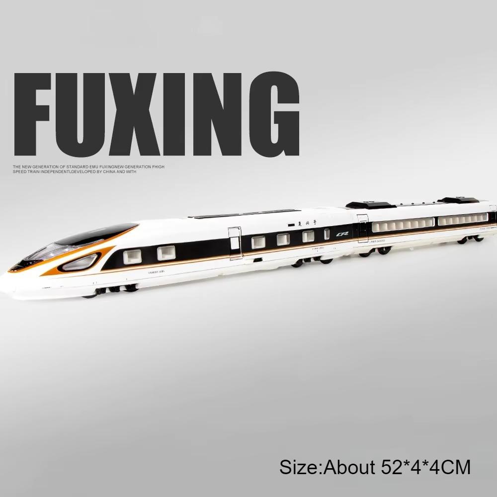 1:87 FUXING Модель высокоскоростного поезда Игрушечная машинка Звук Свет Магнитное соединение Литой металл Модели поезда метро Подарки для мальчиков