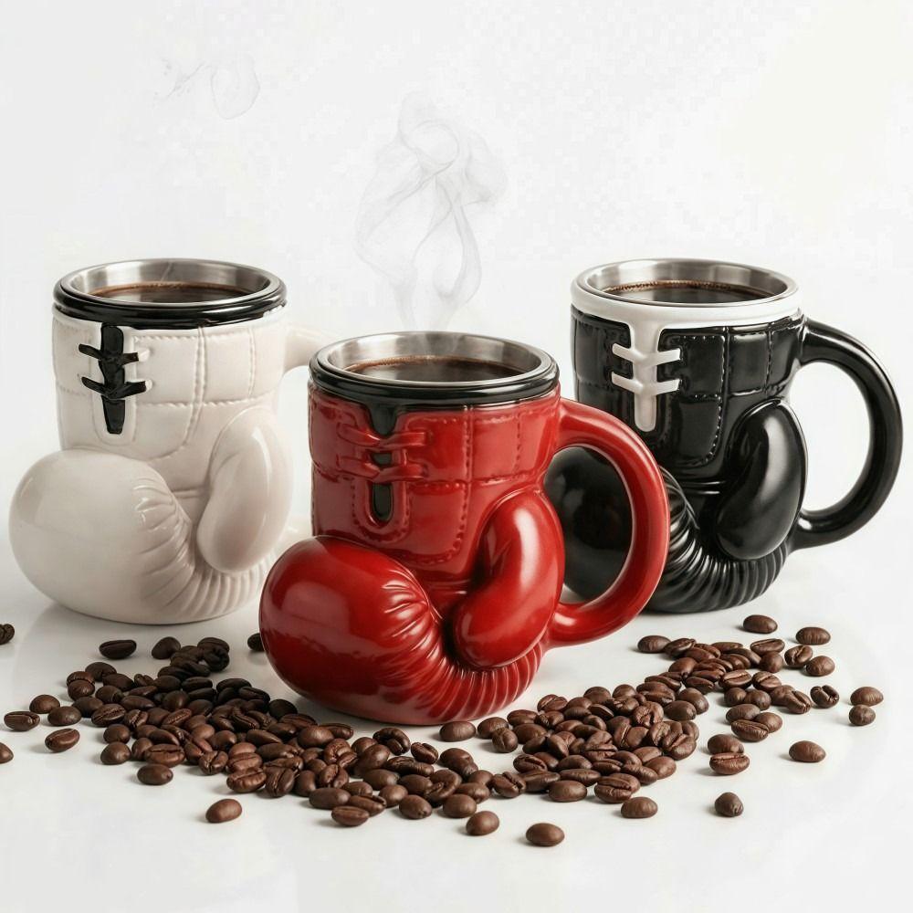 Double Wall Coffee Cup with Handle Water Cup Personalized Boxing Glove Mug  Men Boy Gifts