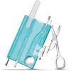 Victorinox SwissCard Nail Care Ice Blue Transparent Glass Nail File with Scissors 13 Functions Compact Emergency Tool