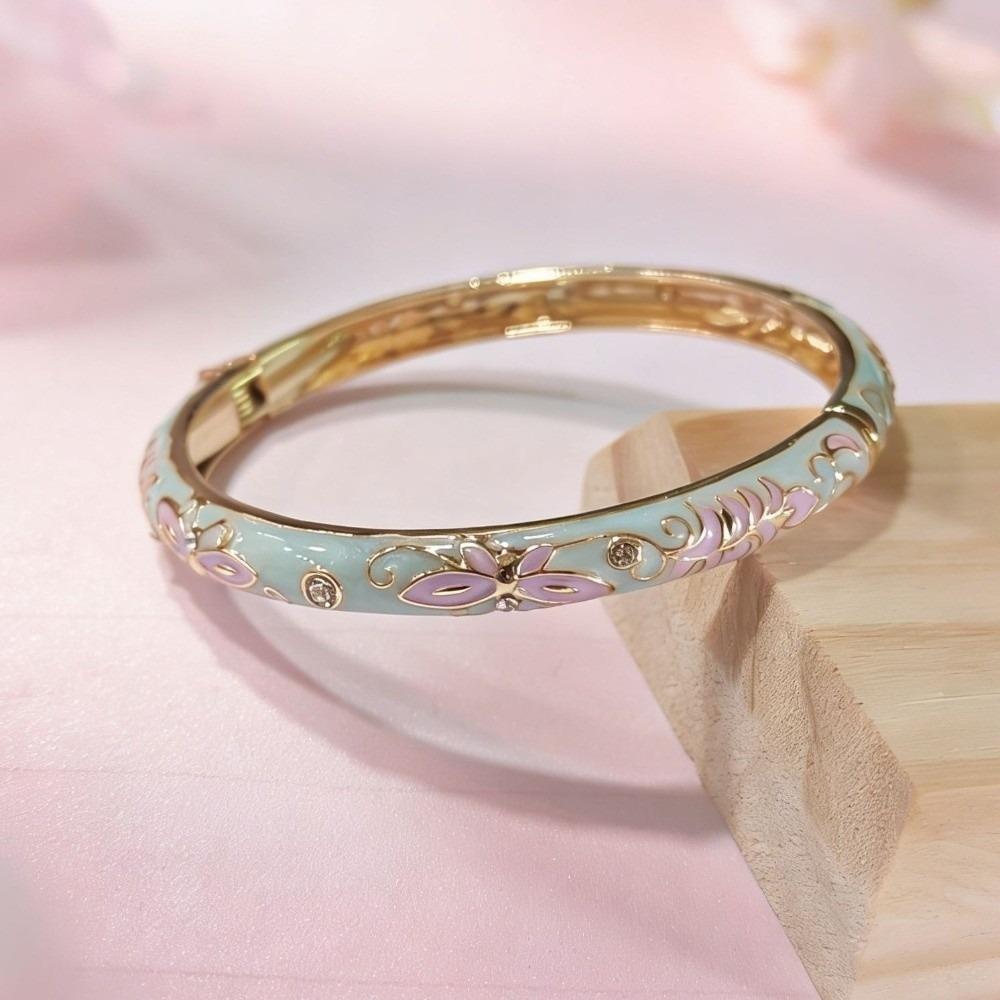 Colorful Vintage Cloisonne Bangle Enamel Women's Hand Bracelet Stacking Wear