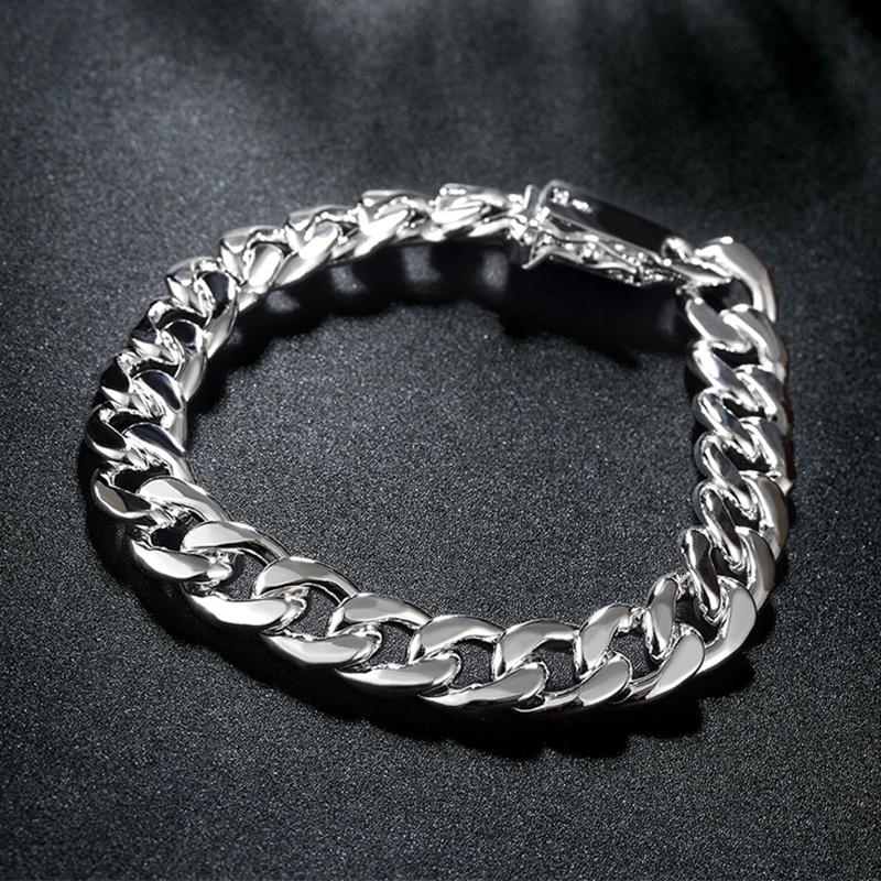 Новое поступление серебряные браслеты для мужчин женщин 925 серебряный браслет-цепочка ювелирные изделия высшего качества