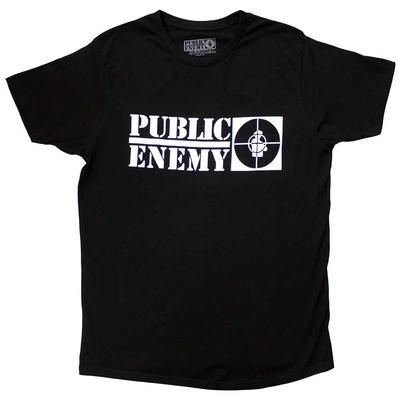 Public Enemy Хлопковая футболка 100% Мужские футболки Топ Логотип перекрестия новый Официальный Мужской Черный