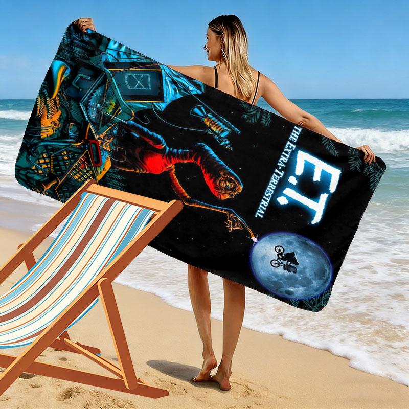 Et Print Beach Towel, Large Soft Quick Dry Towel for Beach Camping Swimming
