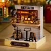 Coffee Shop Model Mini Doll House Miniature DIY Small House Kit DIY Miniature Dollhouses  Girls