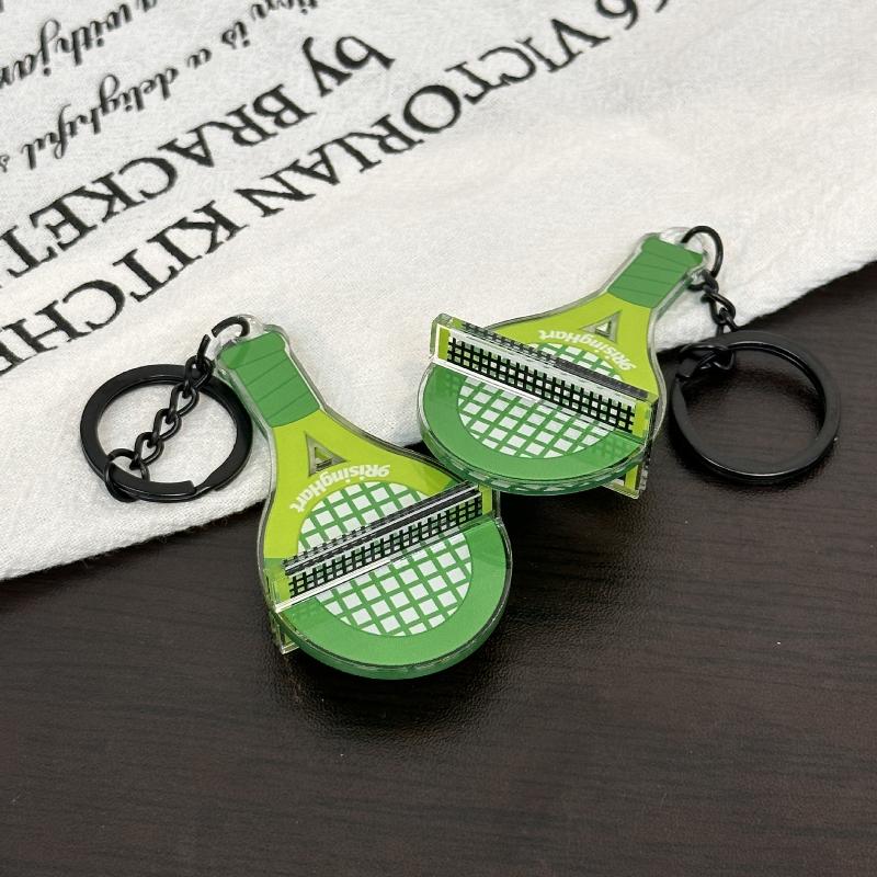 Mini Acrylic Pickleball Paddle Keychains Bright Multicolor Sturdy Key Ring for Pickleball Team Commemorative Gift