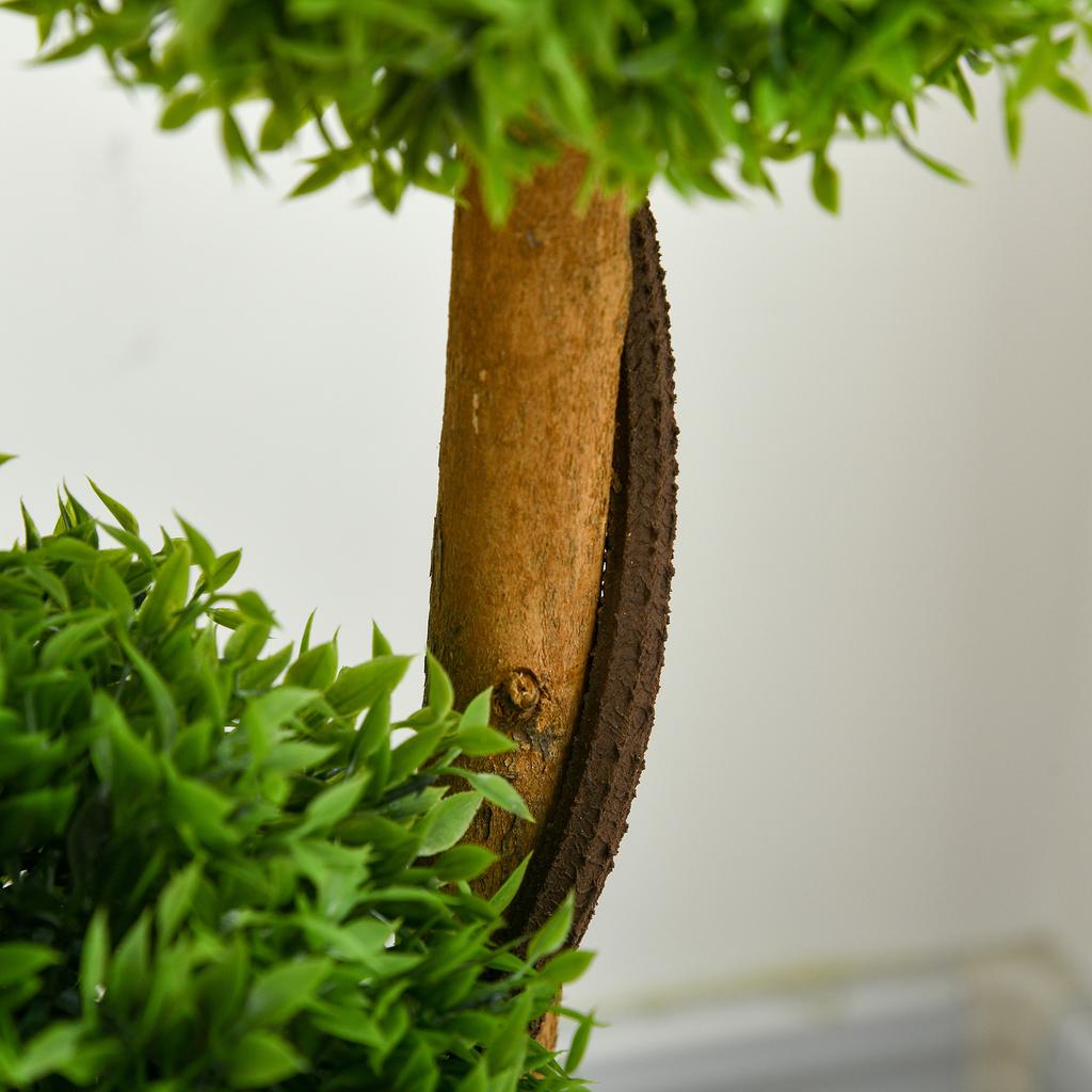 Artificial Boxwood Large 110cm, UV-Resistant Artificial Plant with 3 Balls for Living Room Bedroom Office Garden