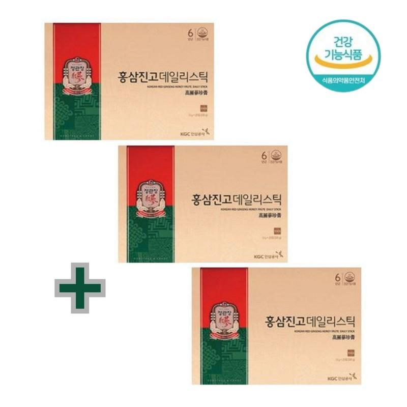 CheongKwanJang Red Ginseng Jingo Daily Stick для укрепления иммунитета, памяти и снятия усталости, 3 коробки