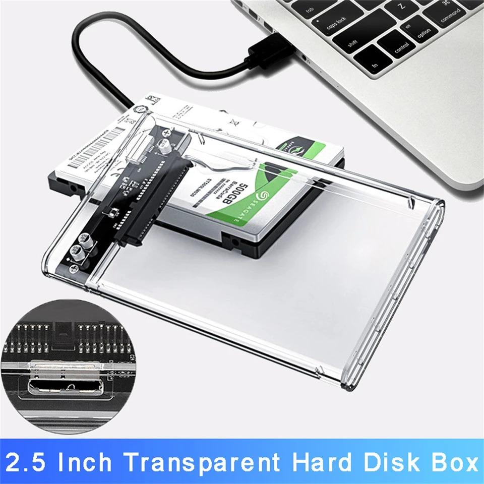 Внешний USB HDD чехол 5 Гбит/с 2,5-дюймовый прозрачный чехол для жесткого диска Корпус жесткого диска SATA HDD SSD чехол для хранения ноутбука ПК