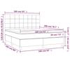 Box Spring Bed with Mattress & LED Lights Light Grey 160x200 cm Fabric
