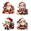 Christmas Santa Ornament 2D Acrylic Cartoon Santa Claus Xmas Tree Ornament for Holiday Tree Door Window Car Hanging Decor