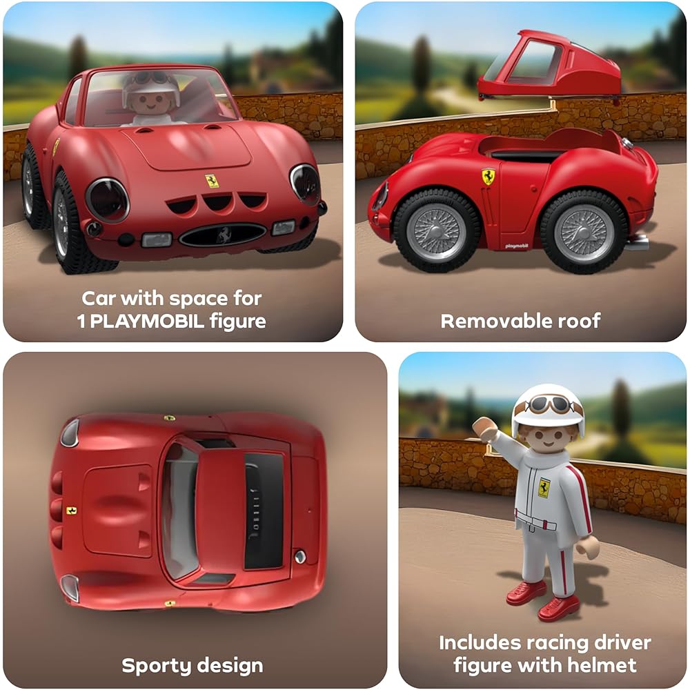 Набор игрушечных машинок Playmobil Ferrari 250 GTO с детализированным дизайном и аксессуарами