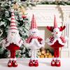 Santa Claus Stretchable Plush Doll, Christmas Decoration Doll Santa Claus Standing Doll Snowman Elk Stretch Decoration
