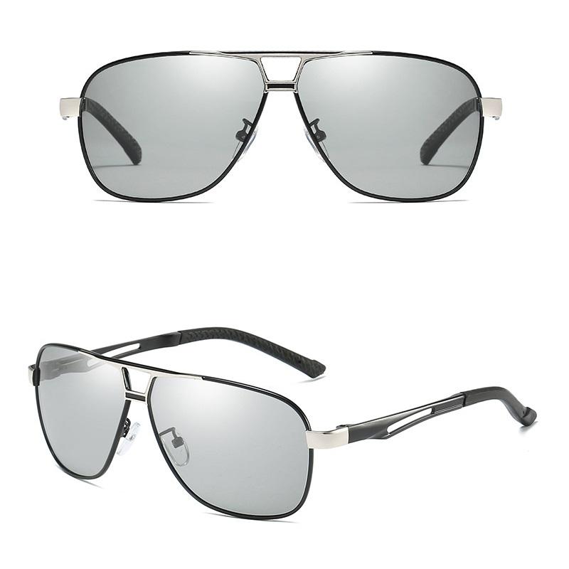 aoron Фотохромные поляризационные солнцезащитные очки в металлическом каркасе, мужские очки с обесцвечиванием, антибликовые очки UV400, очки для вождения