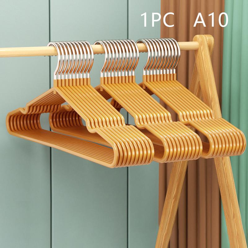 Clothes Hanger Hanger With Grooves For Airing Children Adult Metal Simple Thick Non-Slip Dip Plastic Coat Hanger Blue Green