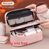 Minimalist Pu Dualcompartment Makeup Organizer With Zipper Closure For Women And Men