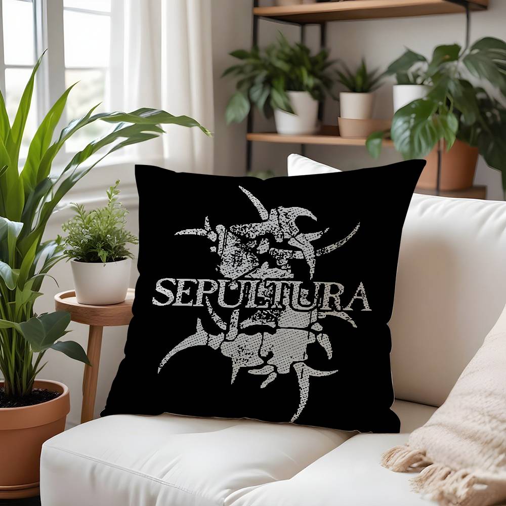 Наволочка для подушки с изображением рок-группы Sepultura, из плюшевой ткани, мягкая наволочка, двусторонняя печать, чехол для подушки, домашние подарки