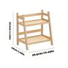 Countertop Organizer 2 Layer Coffee Cup Holder Multipurpose Bamboo Storage Shelf for Hotel Apartment Dressing Table Kitchen Home Cup Holders 5