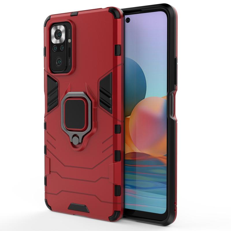 Для Xiaomi Redmi Note 10 Pro Max задняя крышка телефона чехол противоударный броня против падения металлический держатель кольца магнитный защитный чехол Funda Coque